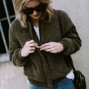 BDG olive teddy bomber